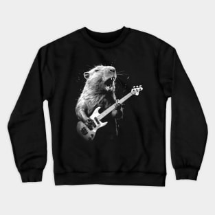 Capybara Playing Guitar Crewneck Sweatshirt